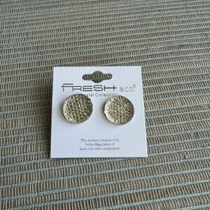 Fresh & Co. Gold Textured Earrings